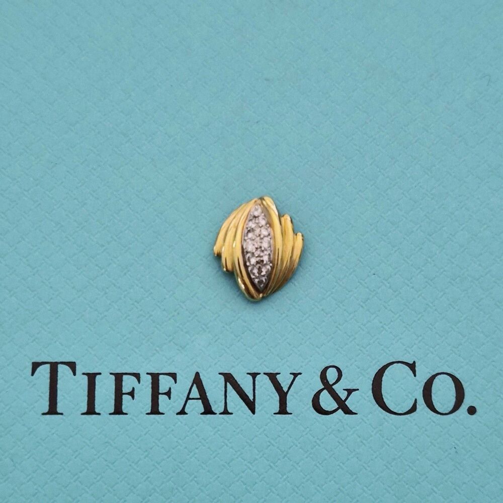 RARE Vintage Tiffany & Co. Elsa Peretti 18k Yellow Gold Pavé Diamond Pendant
